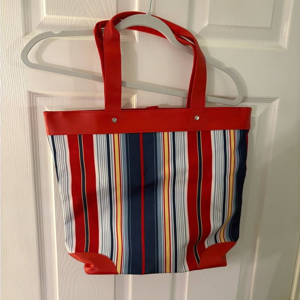 Lancôme Striped Canvas Tote Bag